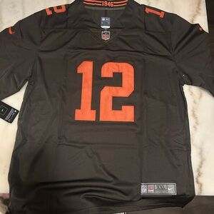 Shedeur Sanders Cleveland NFL Nike Men's Dark Brown and Bright Orange Jersey